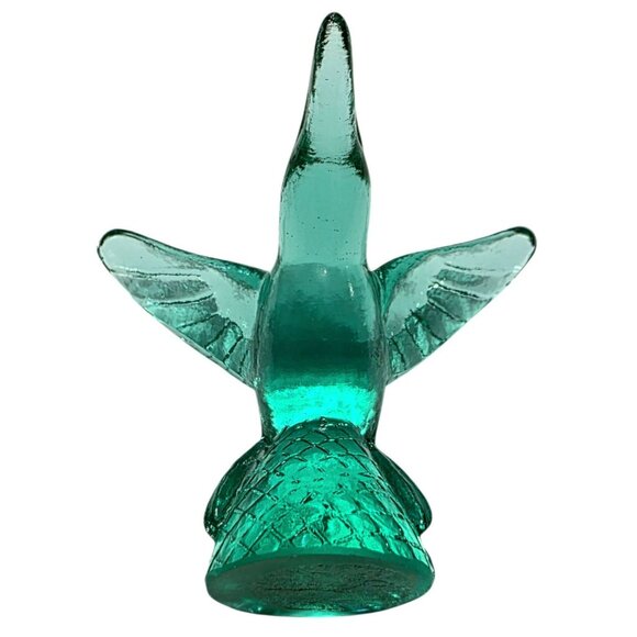 VTG Crea Murano Hummingbird Figurine Green Art Glass Milano Italy Bird Sculpture - Picture 6 of 12